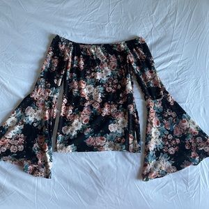 Floral Off the Shoulder Long Sleeve